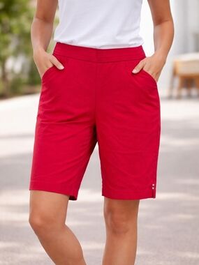 Sag Harbor Bright Red Bermuda Shorts with Pockets Size 12